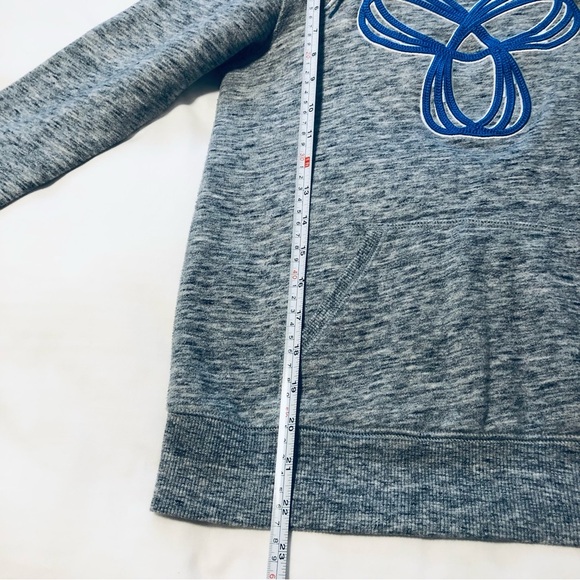 Aritzia TNA XS BalticPullover Hoodie Grey with Blue Embroidered Logo Cozy - Picture 8 of 9